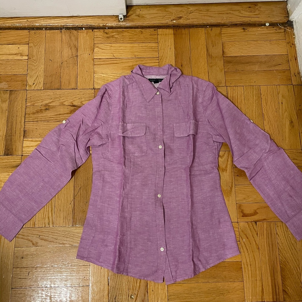 Banana Republic linen blend button down shirt